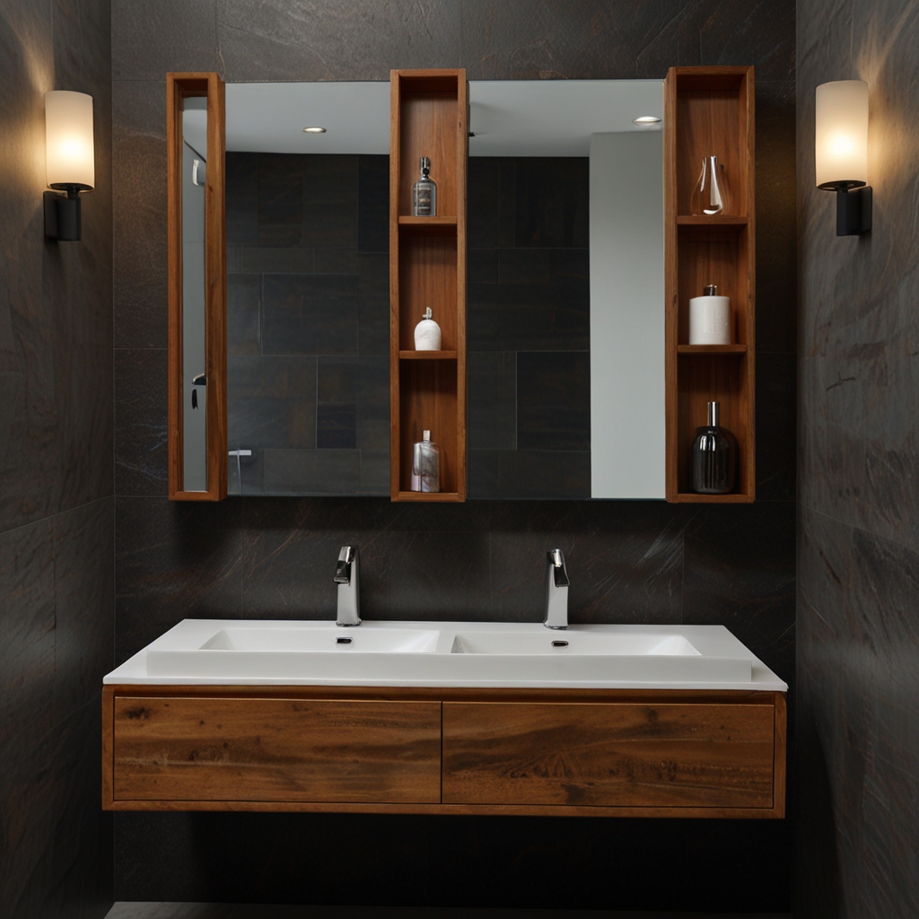 Anti-fog mirror in luxury shower space