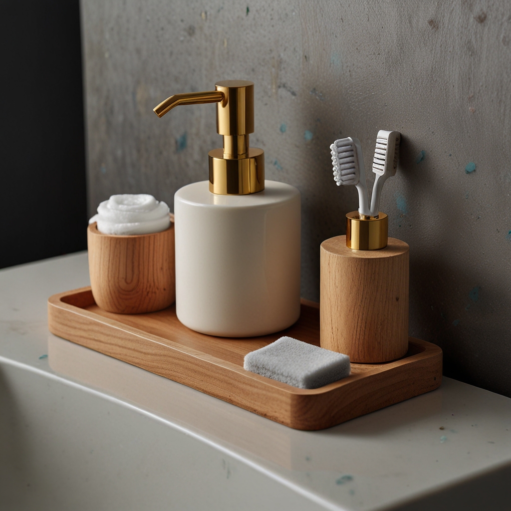 Stylish bamboo bath tray