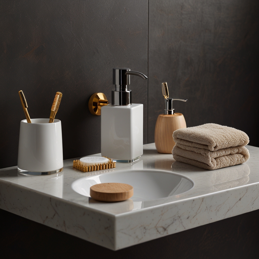 Luxurious marble bathroom tray