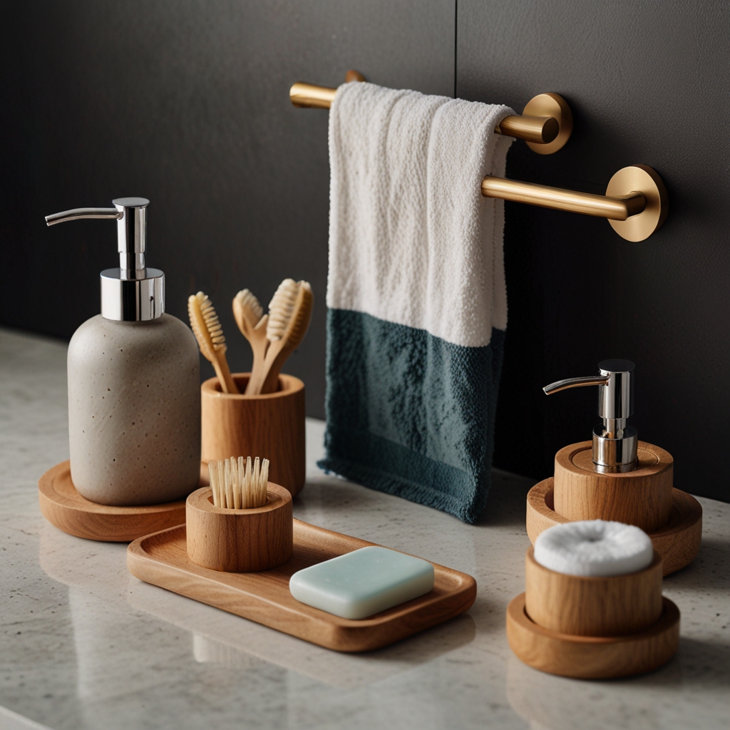 Bronze wastebasket for tidy bathroom