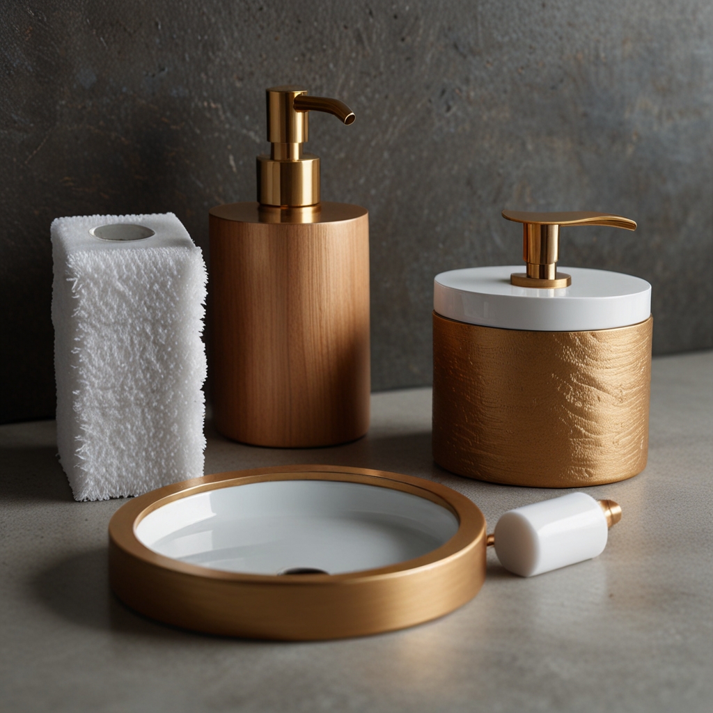 Stylish gold toilet paper holder