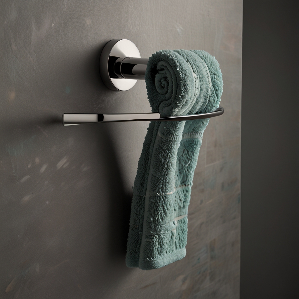 Rustic wooden towel rack